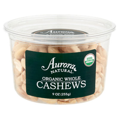 Aurora Natural Organic Whole Cashews, 9 oz