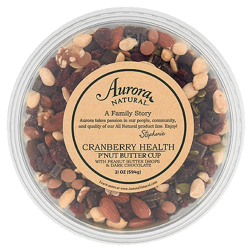 Aurora Natural Cranberry Health P'Nut Butter Cup Trail Mix, 21 oz
P'Nut Butter Cup with Peanut Butter Drops & Dark Chocolate