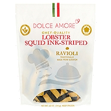 Dolce Amore Lobster Squid Ink-Striped Ravioli, 12 oz, 12 Ounce