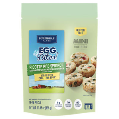 Burnbrae Farms Egg Bites! Ricotta and Spinach Gluten Free Mini Frittatas, 11.85 oz, 11.85 Ounce