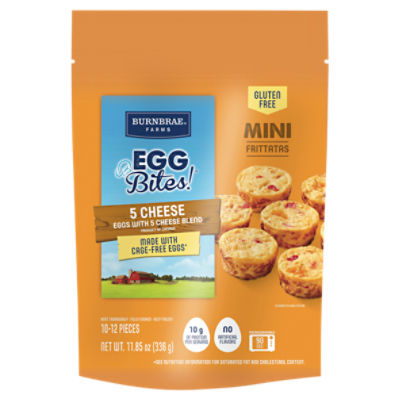 Burnbrae Farms Egg Bites! 5 Cheese Gluten Free Mini Frittatas, 11.85 oz, 11.85 Ounce