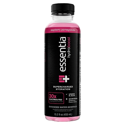 Essentia Hydroboost Raspberry Pomegranate Supercharged Hydration Enhanced Water Beverage, 15.2 fl oz