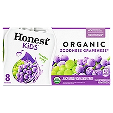 Honest Kids Goodness Grapeness Pouches, 6.75 fl oz, 8 Pack