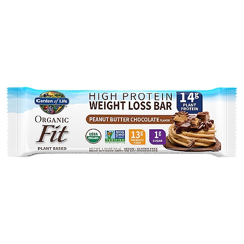 Garden of Life Organic Fit Peanut Butter Chocolate Flavor High Protein Weight Loss Bar, 1.94 oz
With 225mg Organic Svetol® Green Coffee Bean Extract and 150mg Organic Ashwagandha KSM-66® to help burn fat and fight cravings.