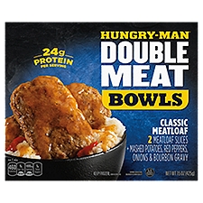 Hungry-Man Double Meat, Angus Meatloaf Bowls, 15 Ounce