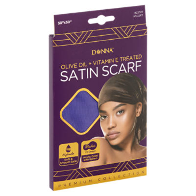 Donna Satin Scarf Olive Oil and Vitamin E Treated, 1 each