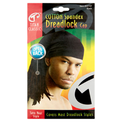 Titan Classic #22152 Black Cotton Spandex Dreadlock Cap