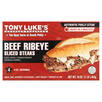 Tony Luke's Beef Ribeye Sliced Steaks, 16 oz