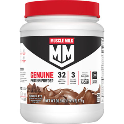 Muscle Milk Genuine Protein Powder, Chocolate Artificially Flavored, 30.9 Oz