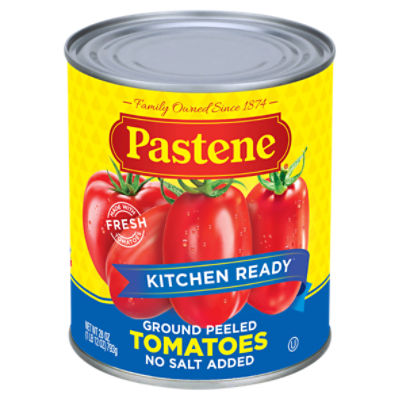 Pastene Kitchen Ready No Salt Added Crushed Peeled Tomatoes, 28 oz