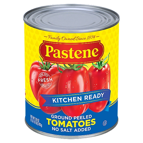 Pastene Kitchen Ready No Salt Added Crushed Peeled Tomatoes, 28 oz