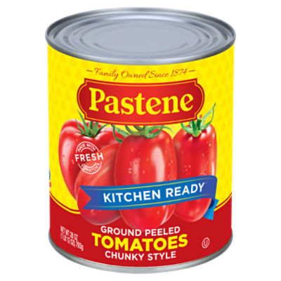 Pastene Kitchen Ready Chunky Style Crushed Peeled Tomatoes, 28 oz