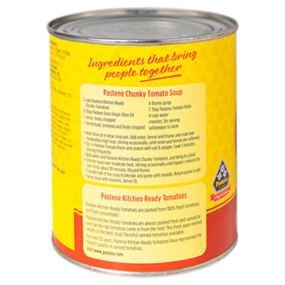Pastene Kitchen Ready Chunky Style Crushed Peeled Tomatoes, 28 oz
