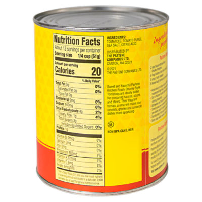 Pastene Kitchen Ready Chunky Style Crushed Peeled Tomatoes, 28 oz