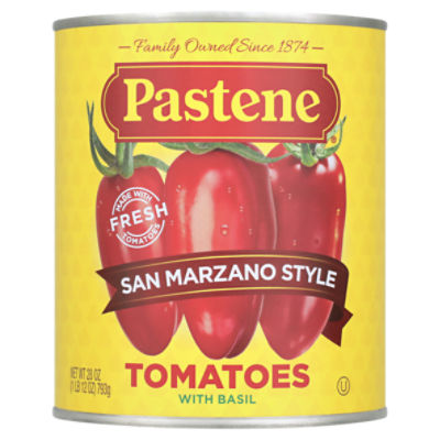 Pastene San Marzano Style Tomatoes with Basil, 28 oz