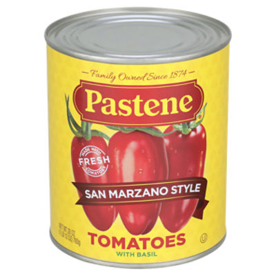 Pastene San Marzano Style Tomatoes with Basil, 28 oz
