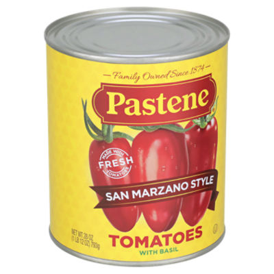 Pastene San Marzano Style Tomatoes with Basil, 28 oz