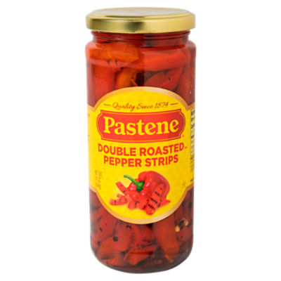 Pastene Double Roasted Pepper Strips, 16 oz