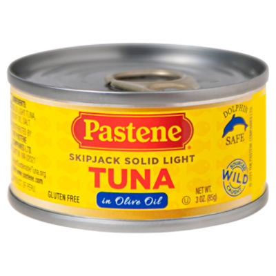 Pastene Skipjack Solid Light Tuna in Olive Oil, 3 oz