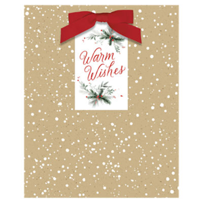 Hallmark 9.6" Medium Holiday Gift Bag (Snow-Speckled Kraft Paper), 1 Each
