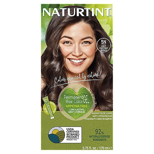 Naturtint 5N Light Chestnut Brown Permanent Hair Color Gel, 5.75 fl oz