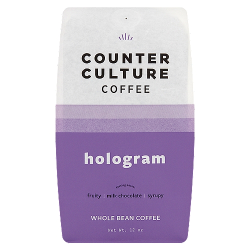 Counter Culture Coffee Hologram Whole Bean Coffee, 12 oz 
Showcasing some of our finest coffees with notes of ripe fruit and chocolate, Hologram is our most multidimensional year-round offering. We put tremendous work into sourcing these coffees and combine them to create something distinctly complex.