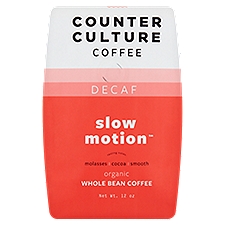 Counter Culture Coffee Decaf Slow Motion Organic Whole Bean Coffee, 12 oz