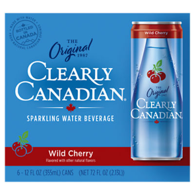 Clearly Canadian Wild Cherry Sparkling Water Beverage, 12 fl oz, 6 count