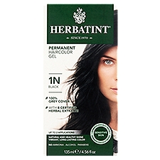 Herbatint 1N Black Permanent Haircolor Gel, 2 applications