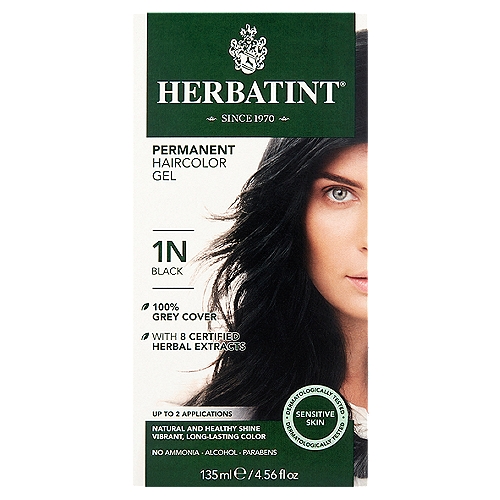 Herbatint Permanent Haircolor Gel covers your grey effectively while taking care of your hair thanks to:
A Gentle and Unique Formula
A carefully balanced formulation, result of rigorous testing, achieving for each shade the perfect color result in the most gentle manner possible.

Natural Ingredients
The 8 organic herbal extracts, specifically selected to nourish and protect your hair and scalp, enhance your hair's color intensity and leave you with a natural, long lasting result.

Aloe Vera
Protects and nourishes hair during coloring

Limnanthes Alba (Meadowfoam)
Moisturizes and adds shine to the hair

Betula Alba (White birch)
Toning and soothing properties

Cinchona Calisaya
Strengthens and protects the scalp

Hamamelis (Witch hazel)
Rich in flavonoids and essential oils, protects the scalp

Echinacea Angustifolia
Natural purifying agent and moisturizer

Juglans Regia (Walnut)
Intensifies colors, purifying agent

Rheum palmatum (Rhubarb)
Color enhancer and skin conditioner

Easy to Apply
Herbatint's gel based hair color is easier than ever to mix and apply.

40 Minutes for a Perfect Result
Gentle and odorless formula creates a more pleasant coloring experience.

Up to 2 Applications
Just use the amounts of color and developer you need! The leftover unmixed product can be stored for future applications.
