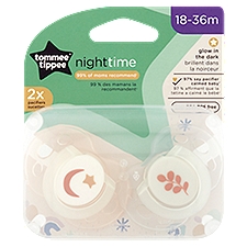 Tommee Tippee Night Time Orthodontic Pacifiers, 18-36 M, 2 count