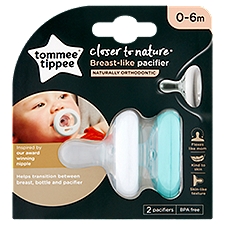 Tommee Tippee Closer to Nature Naturally Orthodontic Breast-Like Pacifier, 0-6 M, 2 count