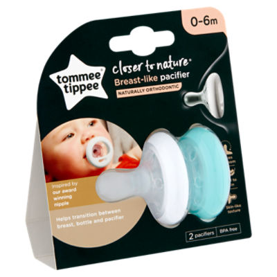 Tommee Tippee Breastlike Pacifiers, 0-6m, 2 count