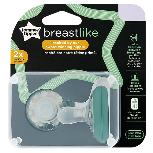 Tommee Tippee Breastlike Pacifiers, 0-6m, 2 count