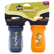 Tommee Tippee 9fl oz Insulated Straw Cups, 12m+, 2 count