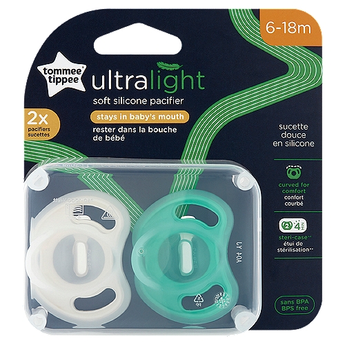 Tommee Tippee Ultra Light Soft Orthodontic Silicone Pacifiers, 6-18