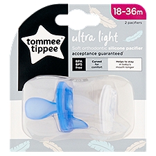 Tommee Tippee Ultra Light Soft Orthodontic Silicone Pacifier, 18-36m, 2 count
