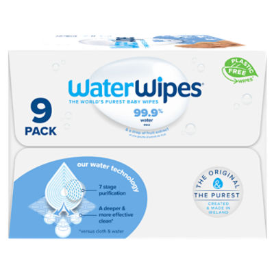 WaterWipes Baby Wipes, 60 count, 9 pack