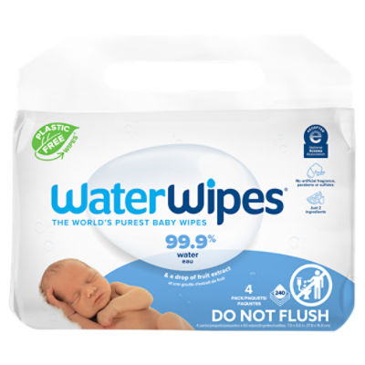 WaterWipes Baby Wipes, 60 count, 4 pack
