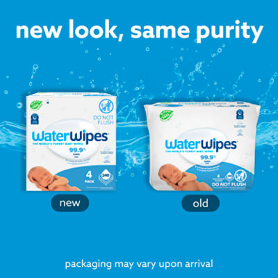 WaterWipes Baby Wipes, 60 count, 4 pack
