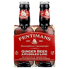 Fentimans Muddled Lime Ginger Beer, 6.7 fl oz, 4 count