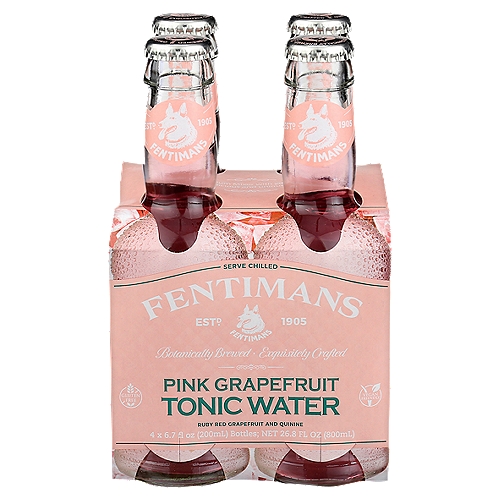 Fentimans Pink Grapefruit Tonic Water, 6.7 fl oz, 4 count