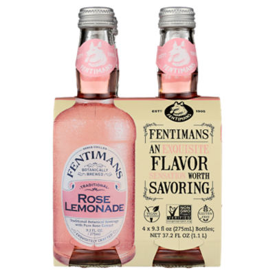 Fentimans Rose Lemonade Botanical Beverage, 37.2 fl oz, 4 count