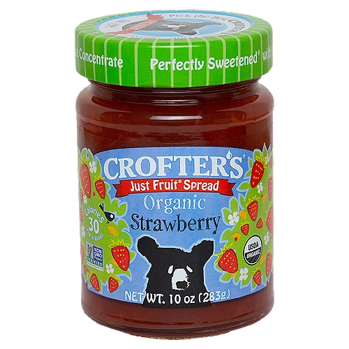 Crofter's Just Fruit Organic Strawberry Spread, 10 oz
Perfectly Sweetened® with fruit juice concentrate