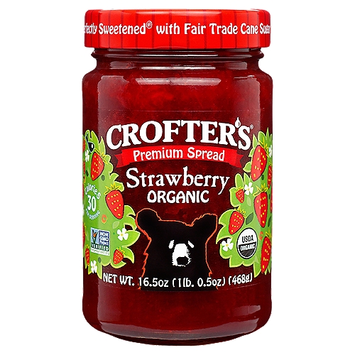 Crofter's Organic Strawberry Premium Spread, 16.5 oz
Perfectly Sweetened® with Fair Trade cane sugar