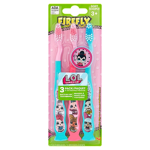 Firefly L.O.L. Surprise! Soft Suction Cup Toothbrush, 3+, 3 count