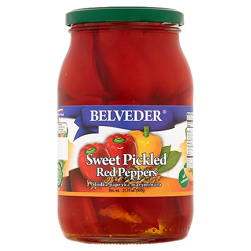 Belveder Sweet Pickled Red Peppers, 31.74 oz