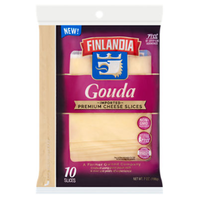 Finlandia Gouda Imported Premium Cheese Slices, 10 count, 7 oz