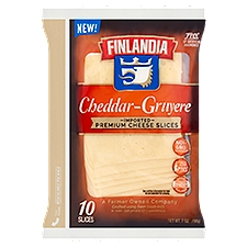 Finlandia Cheddar-Gruyere Imported Premium Cheese Slices, 10 count, 7 oz