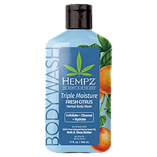 Hempz Triple Moisture Fresh Citrus Herbal Body Wash, 17 fl oz